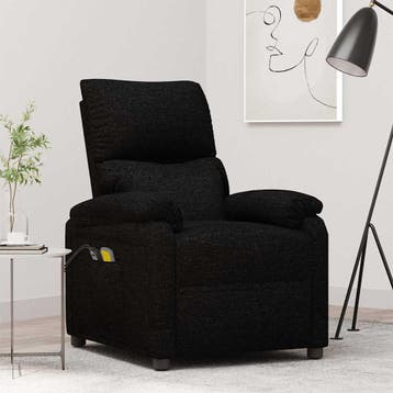 vidaXL Massagestoel elektrisch stof zwart, Verzenden, Nieuw