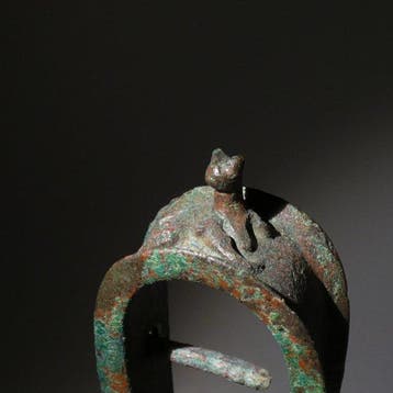 Oud-Egyptisch Brons Fijn, mooi sistrum van Bes, Hathor en