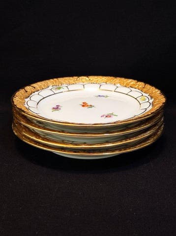 Meissen - Bord (4) - Ø 13,8 cm 4er Set, Antiek en Kunst