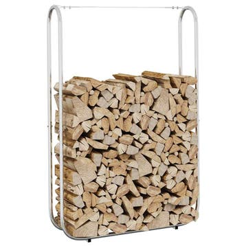 vidaXL Haardhoutrek 100x25x150 cm gegalvaniseerd staal, Tuin en Terras, Brandhout, Verzenden