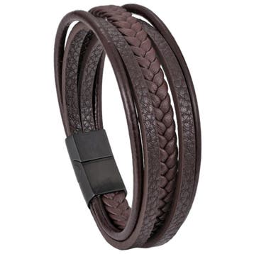 Fako Bijoux - Armband Heren - Bruin 5 Snoeren Combo - Mannen, Handtassen en Accessoires, Verzenden, Nieuw