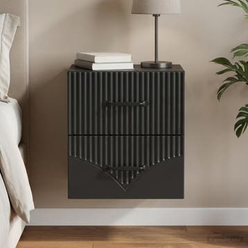 vidaXL Muurbevestigde Nachttafel Zwart 34,5 x 33 x 40 cm, Verzenden, Nieuw