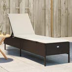 vidaXL Ligbed met kussen poly rattan bruin, Verzenden, Nieuw