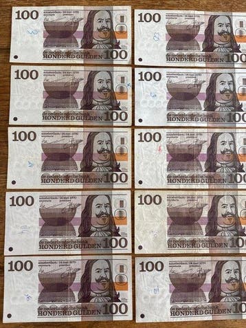 Nederland. - 15 x 100 Gulden - 1970 - Pick 93a (Zonder