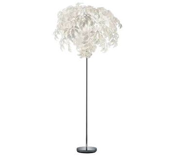 Trio LEAVY vloerlamp | E14 Fitting | chroom met wit | Ø 70 c, Verzenden