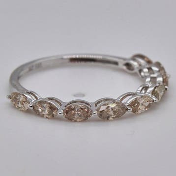 Zonder minimumprijs - Ring - 14 karaat Witgoud - 1.06ct. tw., Nieuw