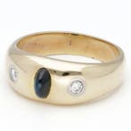 Ring - 14 karaat Geel goud Saffier - Diamant, Nieuw