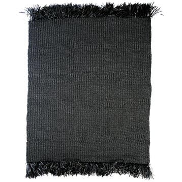 Bazar Bizar Tapijt Fringed - Zwart - 180x240 - Kleed -, Verzenden