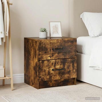 vidaXL Nachtkastje 2 st Gerookt eiken 43 x 34,5 x 44,5 cm, Verzenden, Nieuw