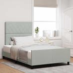vidaXL Boxspring bed met hoofdeinde Lichtgrijs 120 x 200 cm, Verzenden, Nieuw