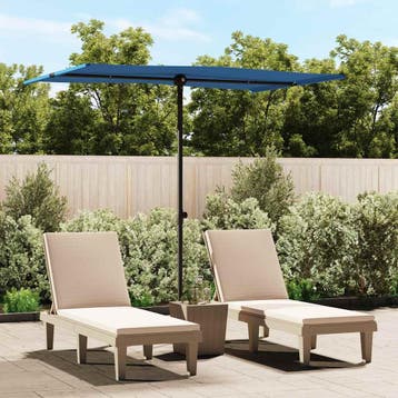 vidaXL Parasol met aluminium paal 2x1,5 m azuurblauw, Verzenden