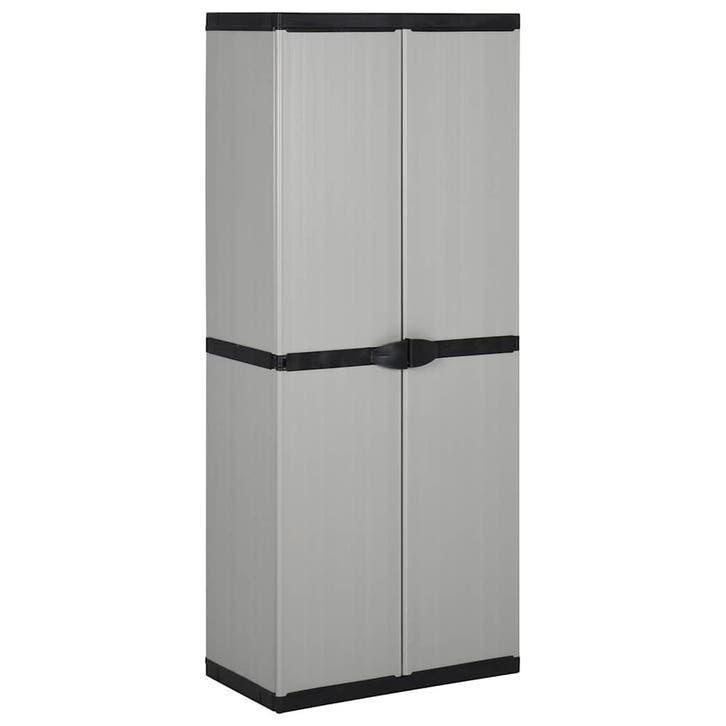 vidaXL Tuinkast met 3 schappen 68x40x168 cm grijs en zwart, Huis en Inrichting, Kasten | Overige, Nieuw, Verzenden