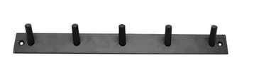 Stevige zwarte kapstok (metaal, 5 haken, 32 cm breed), Verzenden, Nieuw