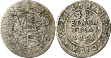 1/48 taler, daalder 1695, Sachsen-kurlinie ab 1547 (alber..., Verzenden