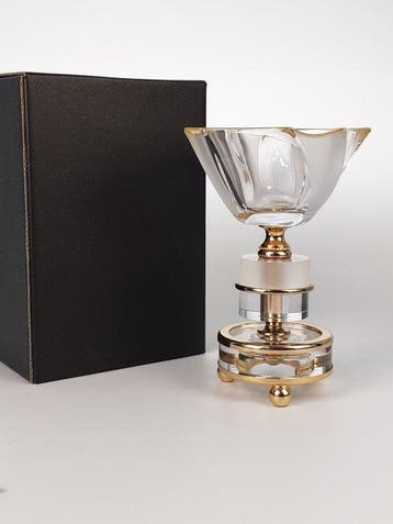 SECOLOVENTESIMO - Bokaal - Verguld messing, Kristal, 24 kt, Antiek en Kunst