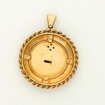 Pendentif - 18 carats Or jaune Diamant (Naturelle) - Rubis