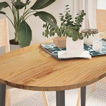 vidaXL Tafelblad 120x60x2 cm ovaal massief eikenhout, Verzenden