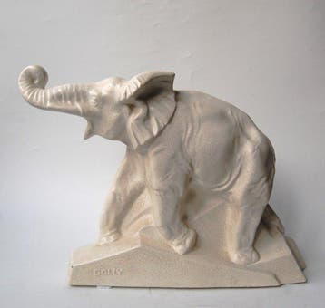 Lejan - sculptuur, Olifant Dolly - 30 cm - Keramiek - 1930