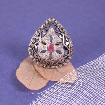 Zonder minimumprijs - Ring Zilver, Georgian Style Sterling, Nieuw