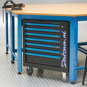 Datona Black-Line gereedschapskar met opbergkast en 7, Doe-het-zelf en Bouw, Ophalen of Verzenden, Nieuw