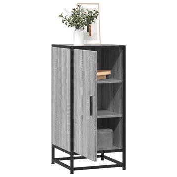 vidaXL Dressoir 35,5x35x76 cm bewerkt hout en metaal grijs, Verzenden