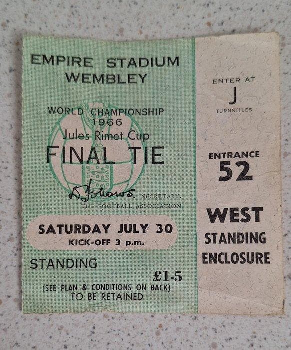 FIFA World Cup Final 1966 England vs West Germany - 1966 -, Verzamelen, Overige Verzamelen