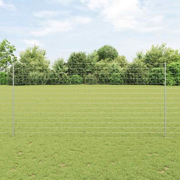 vidaXL Euro-hek met palen 10 x 1,6 m Gegalvaniseerd staal, Verzenden