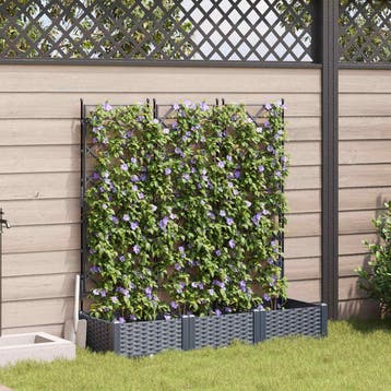 vidaXL Plantenbak 3 st Grijs 120 x 40 x 125,5 cm PP, Verzenden, Nieuw