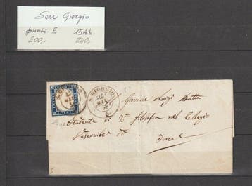 Italiaanse oude staten - Sardinië 1858 - 20 cent tinten,, Gestempeld