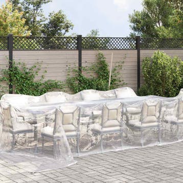 vidaXL Doorzichtig zeildoek met zeilringen 4x12 m, Verzenden, Nieuw
