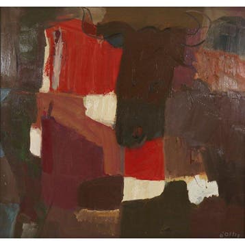 Karl Rödel (1907-1982) - Farbfelder mit Stierkopf, Antiek en Kunst