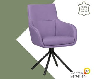 Leren draaibare eetkamerstoel Fancy - Toledo Lila, Nieuw, Leer, Ophalen of Verzenden, 90 cm of meer