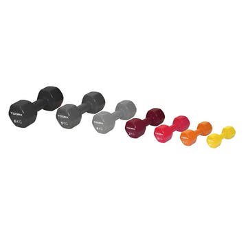 Toorx Fitness Vinyl Dumbbell - per Stuk 6 kg zwart, Verzenden