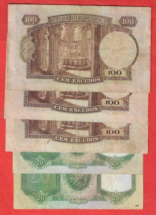 Portugal. - 5 banknotes - various dates (Zonder, Timbres & Monnaies, Billets de banque | Europe | Billets non-euro