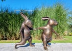 Figuur - Vrolijke hazen - Brons