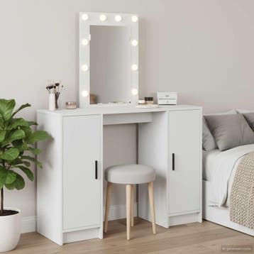 vidaXL Kaptafel Wit 102 x 33 x 135 cm Bewerkt hout, Verzenden