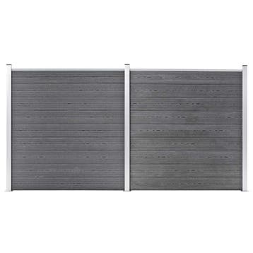 vidaXL Schutting 353x186 cm HKC grijs, Verzenden