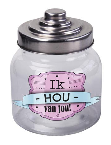Snoeppot Ik Hou Van Jou 14cm, Verzenden, Nieuw