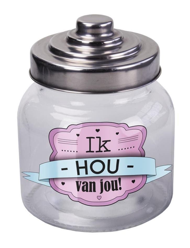 Snoeppot Ik Hou Van Jou 14cm, Hobby en Vrije tijd, Feestartikelen, Nieuw, Verzenden
