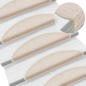 vidaXL Trapmatten 10 st 56x17x3 cm Taupe Halfrond, Verzenden, Nieuw