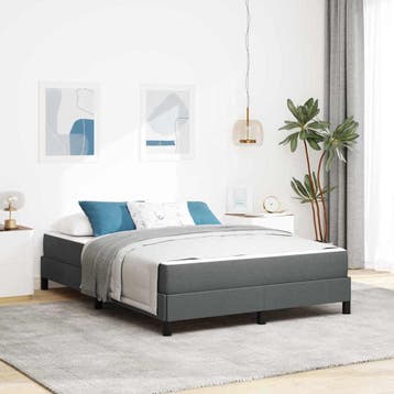 vidaXL Boxspring bed Donkergrijs 160 x 200 cm Stof, Huis en Inrichting, Slaapkamer | Bedden, Verzenden, Nieuw