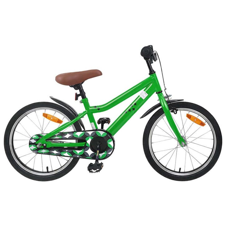vidaXL Kinderfiets 18 Inch voor 5-7 jaar oud Groen, Vélos & Vélomoteurs, Vélos | Vélos de course, Envoi