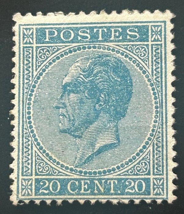 België 1865/1866 - Leopold I in profiel - 20 centimes in 2, Timbres & Monnaies, Timbres | Europe | Belgique
