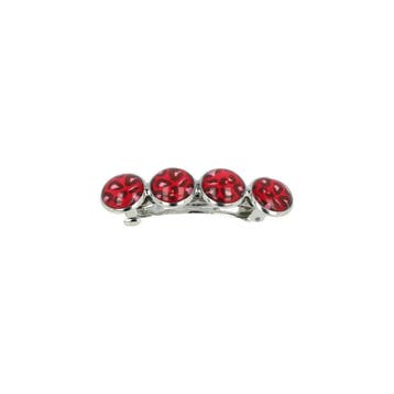 Haarspeld Patentspeld 5cm - Cirkel – Panter Print – Rood