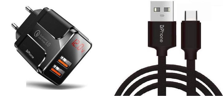 DrPhone PS-Y - Snellader Set – 1x USB-C Kabel 3M + 18W Quick, Games en Spelcomputers, Spelcomputers | Overige Accessoires, Nieuw