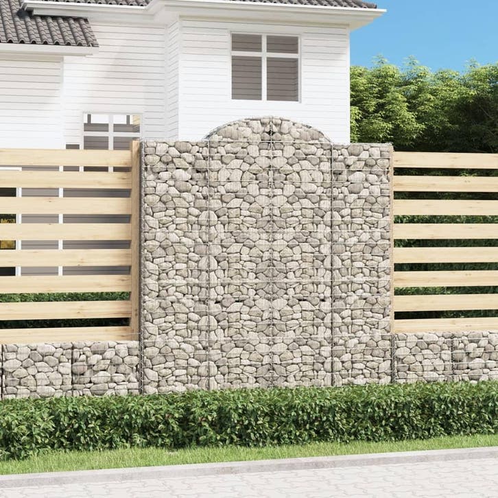 vidaXL Schanskorf gewelfd 200x30x220/240 cm gegalvaniseerd, Tuin en Terras, Bloempotten, Nieuw, Verzenden