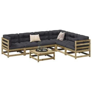 vidaXL 7-delige Loungeset geïmpregneerd grenenhout, Verzenden, Loungeset