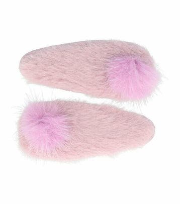 Haarspeld Klikklak 5cm - Pompom - Velvet - Paars - Set van 2, Nieuw