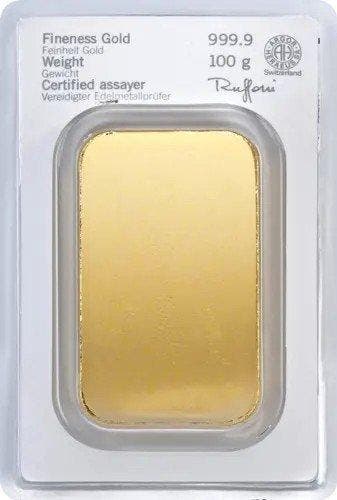 100 gram - Goud .999 - Heraeus - Verzegeld en met