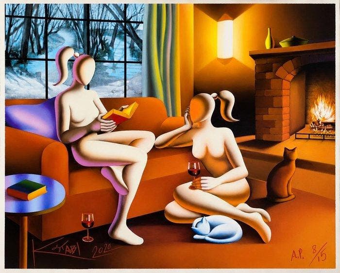 Mark Kostabi (1960) - Once Upon a Time, Antiek en Kunst, Antiek | Overige Antiek